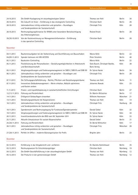 Seminarprogramm - BFS Service GmbH