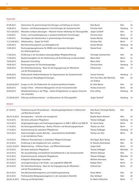 Seminarprogramm - BFS Service GmbH