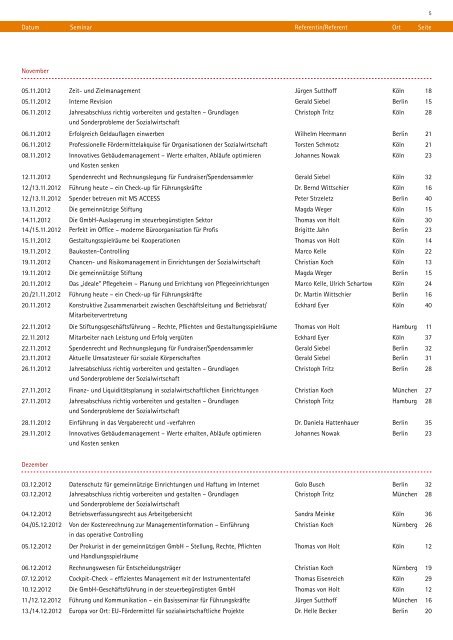 Seminarprogramm - BFS Service GmbH