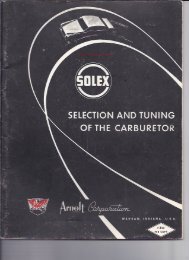 Solex Selection and Tuning of the Carburetor - Mikes Carburetor Parts