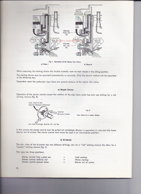 Solex Selection and Tuning of the Carburetor - Mikes Carburetor Parts