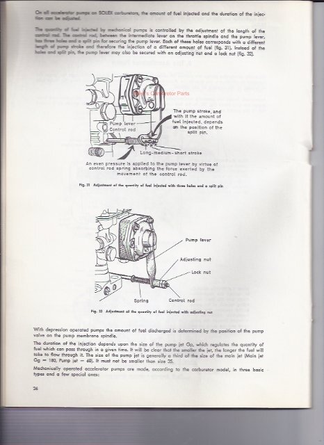 Solex Selection and Tuning of the Carburetor - Mikes Carburetor Parts