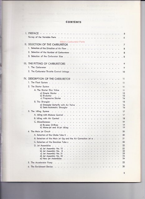 Solex Selection and Tuning of the Carburetor - Mikes Carburetor Parts