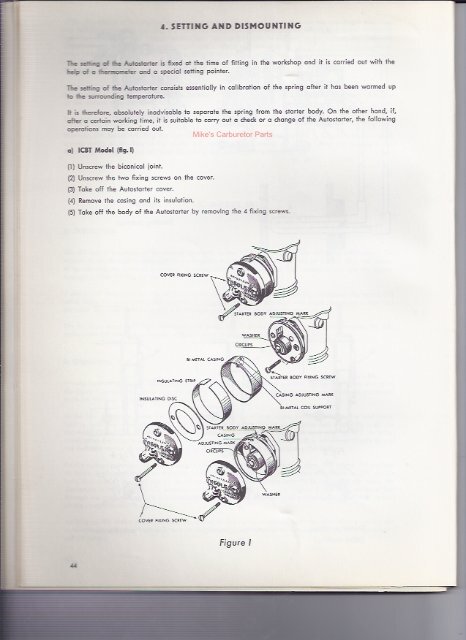 Solex Selection and Tuning of the Carburetor - Mikes Carburetor Parts