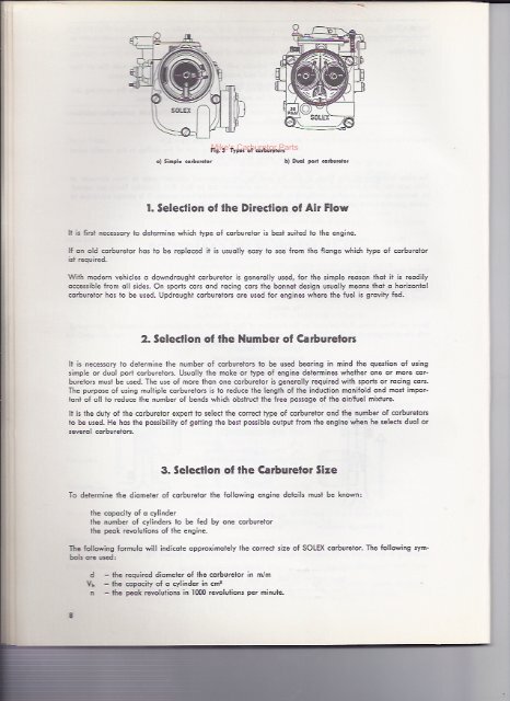 Solex Selection and Tuning of the Carburetor - Mikes Carburetor Parts