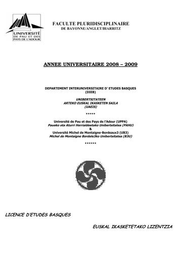 (guide Ã©tudes Licence Etudes Basques 2008-2009 b imprimerieâ)