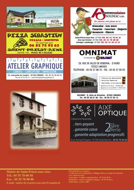 Octobre 2008 Bulletin municipal n°23 - Saint-Priest-sous-Aixe