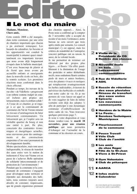 Octobre 2008 Bulletin municipal n°23 - Saint-Priest-sous-Aixe