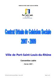 Ville de Port-Saint-Louis-du-RhÃ´ne Convention cadre - CRPV-PACA