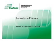 incentivos e benefÃ­cios fiscais - Sudene