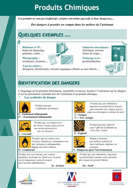 les produits chimiques - Chambre de MÃ©tiers et de l'Artisanat de la ...