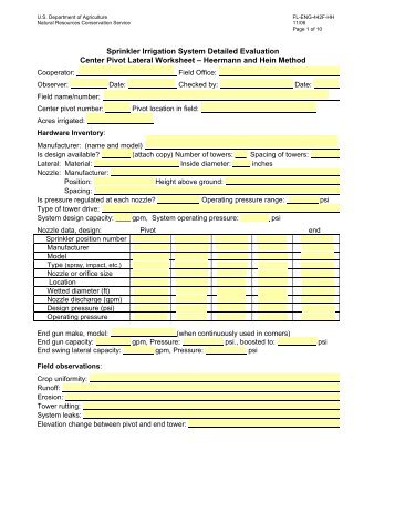 Sprinkler Irrigation System Detailed Evaluation Center Pivot Lateral ...