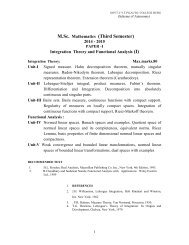 M.Sc. Mathematics (Third Semester) - Govt. V.Y.T.PG. Autonomous ...