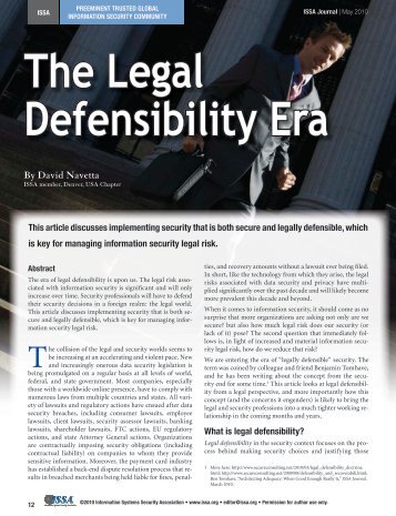 The Legal Defensibility Era - InfoLawGroup