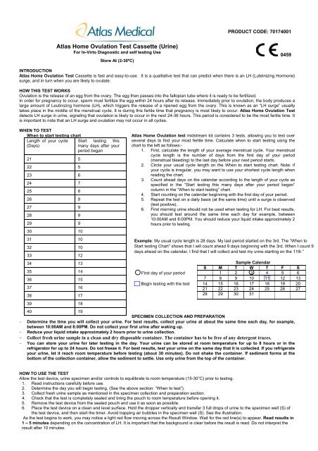 Ovulation Test Chart