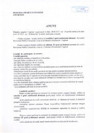 Anunt organizare concurs functii publice - Site Primaria Ungheni