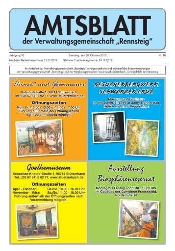 Amtsblatt der Verwaltungsgemeinschaft - VG Rennsteig