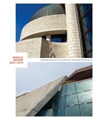 CMCC Annual Report, 2009-2010 - Canadian Museum of Civilization