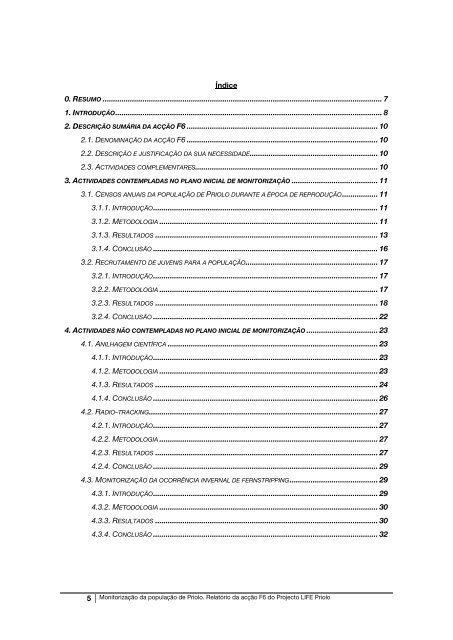 monitorizaÃ§Ã£o da populaÃ§Ã£o de priolo relatÃ³rio ... - LIFE Priolo - spea