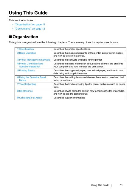 DocuPrint P255 dw User Manual - Fuji Xerox Printers