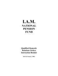 IAM National Pension Fund QDRO Instruction Booklet (PDF)