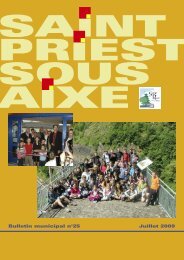 Juillet 2009 Bulletin municipal n°25 - Saint-Priest-sous-Aixe