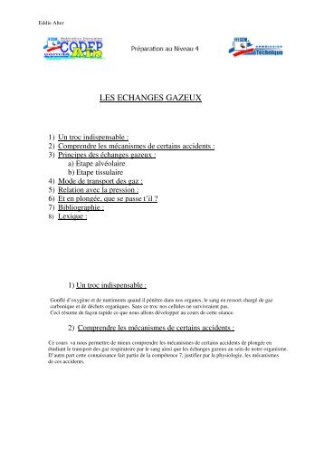LES ECHANGES GAZEUX
