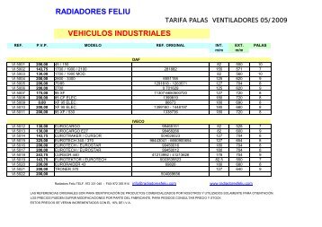 tarifa palas ventiladores v. industriales - Radiadores Feliu