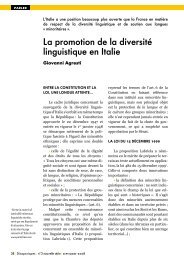 La promotion de la diversité linguistique en Italie - Langues d ...