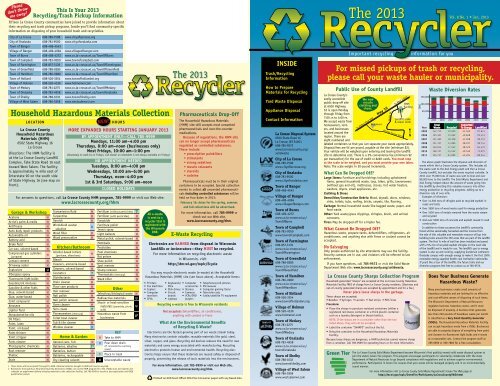 2013 Recycler Brochure - Village of West Salem