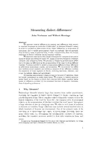 Measuring Dialect Differences