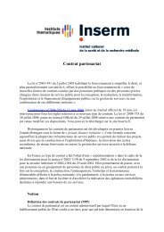 Contrat partenariat - Sites Inserm