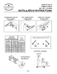 Installation Instructions - CR441 Series Door Closers - Cal-Royal
