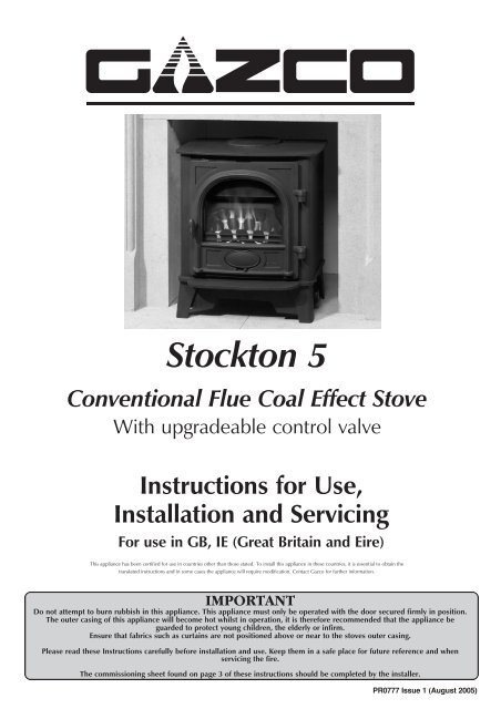 PR0777-ENG-Gas Stockton 5 - Stovax u0026amp; Gazco