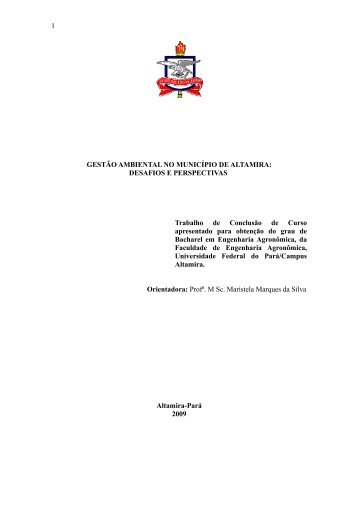 GestÃ£o Ambiental no MunicÃ­pio de Altamira - FEA - UFPA/Altamira