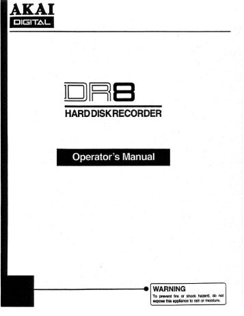 AKAI DR8 User Manual - Point Source Productions Ltd.