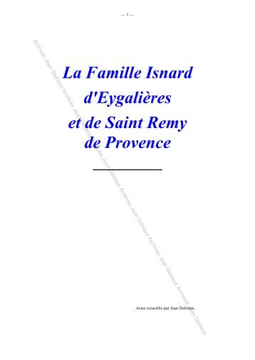 Généalogie Famille Isnard - Jean Delrieux