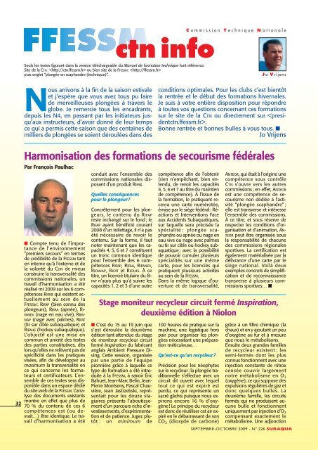 CTN info - septembre-octobre 2009 - ffessm