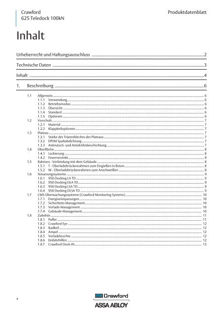 Produktdatenblatt - Crawford hafa GmbH