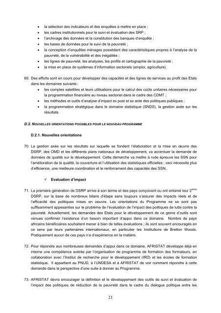 rapport d'activitÃ©s 2006 et perspectives 2007 - Afristat