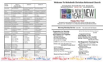 Community News - Rehoboth Christian Reformed Church