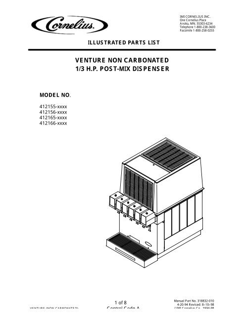 Post Mix Diffuser Part venture non-carbonated 1/3 hp post-mix dispenser accessories/kits