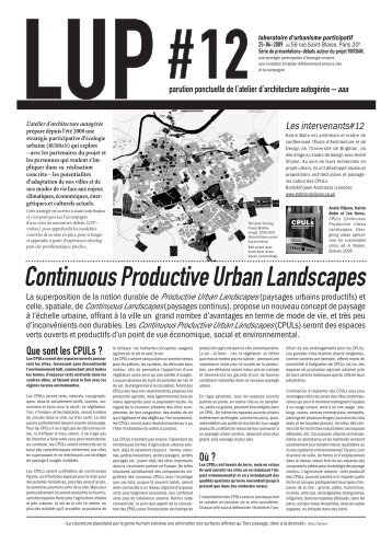 LUP#12/ 'CPULs â Paysages urbains productifs et continus ...