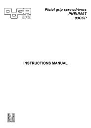 INSTRUCTIONS MANUAL Pistol grip screwdrivers PNEUMAT 93CCP