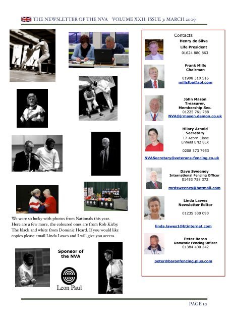 NVA Newsletter March 2009 HA - Veterans Fencing!