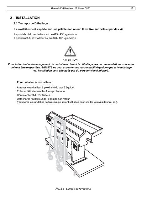 MULTISAM 3000 Manuel d'utilisation - Doga