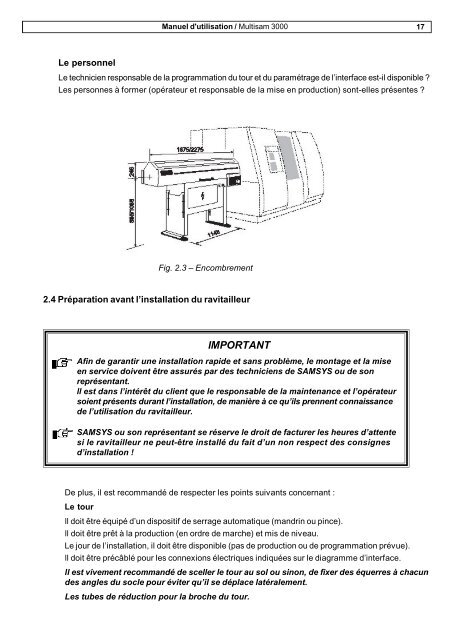 MULTISAM 3000 Manuel d'utilisation - Doga