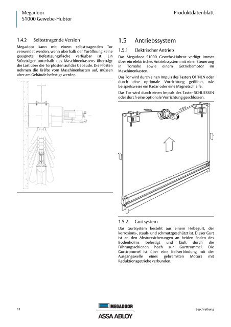 Megadoor S1000 Gewebe-Hubtor Produktdatenblatt - Crawford hafa ...