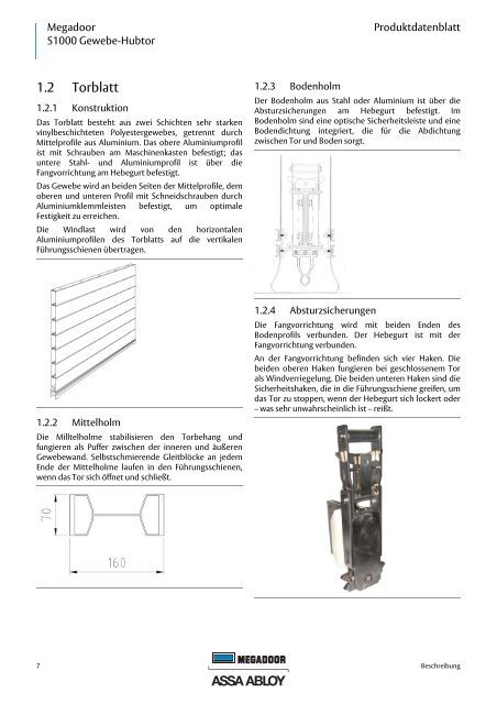 Megadoor S1000 Gewebe-Hubtor Produktdatenblatt - Crawford hafa ...