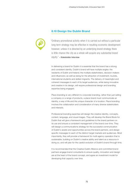 CDA – A Roadmap for Branding Dublin 2012 – A Discussion Paper
